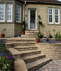 walling and steps in a garden